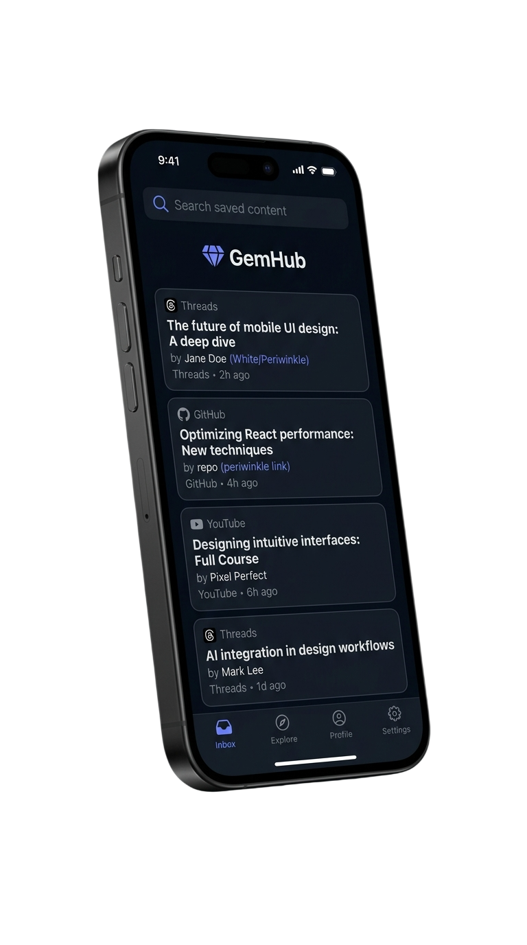 GemHub app screenshot light